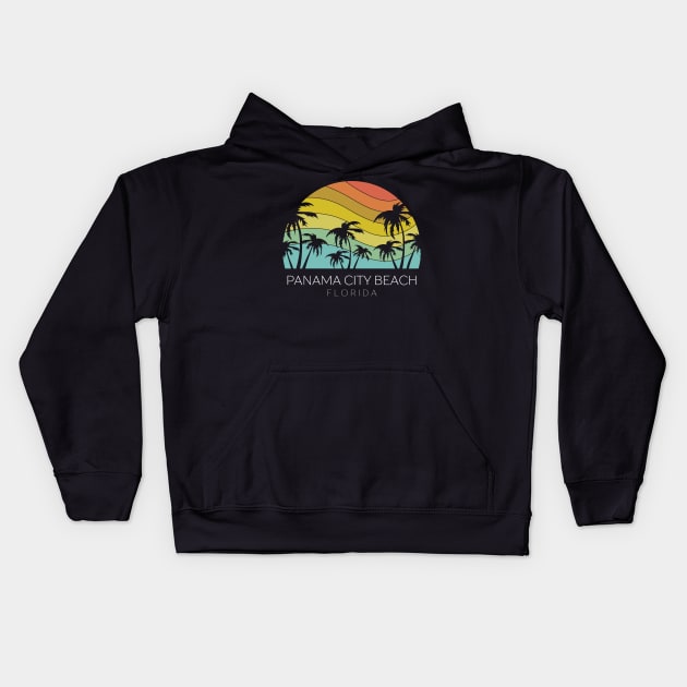 Panama City Beach Florida Retro State Summer Keys Vintage Kids Hoodie by Shirtsurf